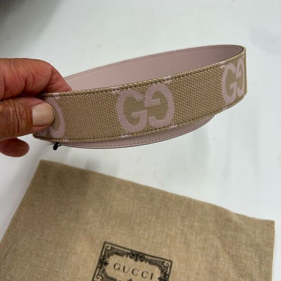 Women’s Gucci, jumbo GG leather/canvas belt size 90 cm made in Italy - Picture 6 of 8